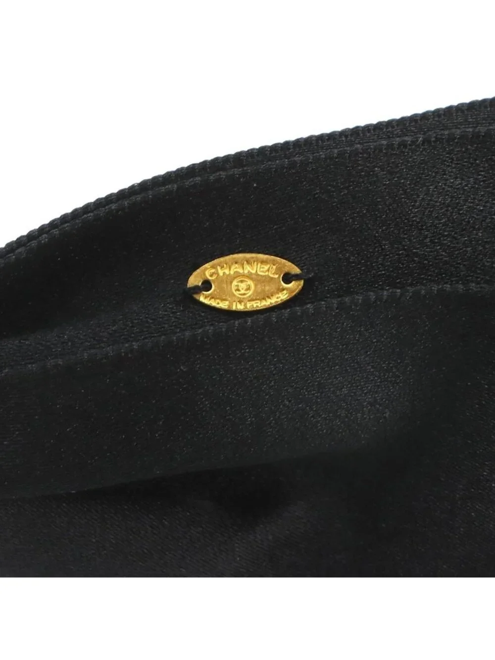 Chanel Ribbon Brooch Satin Black Vintage